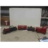 Image 1 : Folk-art Wooden 4 pc Train Set - Engine Size 4" x 4" x 12" 