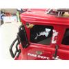 Image 10 : Firetruck with Extendable Ladder - Plastic 7" x 10" x 26" - extends to 20" High