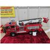 Image 1 : Firetruck with Extendable Ladder - Plastic 7" x 10" x 26" - extends to 20" High