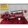 Image 1 : Firetruck with Extendable Ladder - Plastic 7" x 10" x 26" - extends to 20" High