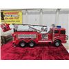 Image 5 : Firetruck with Extendable Ladder - Plastic 7" x 10" x 26" - extends to 20" High