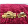 Image 10 : (6) Wooden Cars - Largest 2.25" x 2.25" x 6.25" + Wooden Train Engine 4" X 4.5" x 7.25"