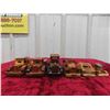 Image 3 : (6) Wooden Cars - Largest 2.25" x 2.25" x 6.25" + Wooden Train Engine 4" X 4.5" x 7.25"