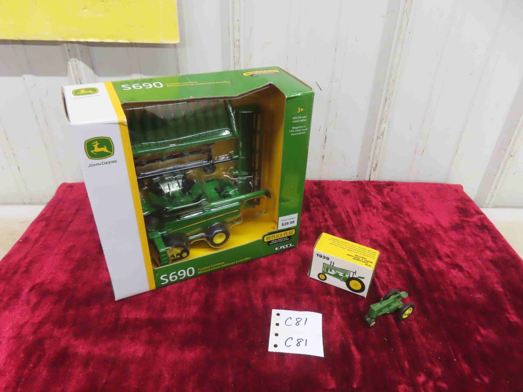 Ertk Mini ERTL John Deere S690 Tracked Combine 1:64 Die Cast Metal, John Deere ...