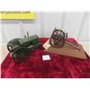 Image 1 : Metal Tractor with Steel Wheels 5.5" x 6.75" x 11", Red River Cart Mounted 4.5" x 