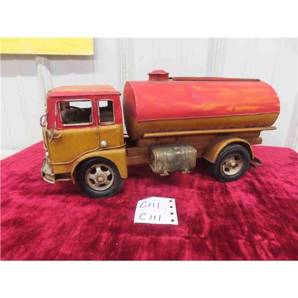 Metal Tanker Truck 5.5  x 7.75  x 15.5  