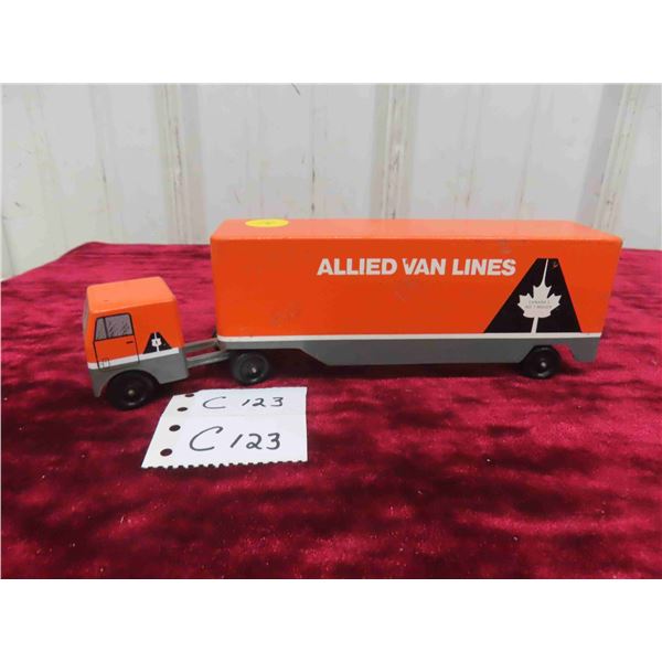 Ralstoy Metal Die Cast Allies Van Lines Truck + Trailer 1.75  x 2.5  x 8.75 