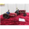 Image 1 : Cast Tractor 3.75" x 5"x 7" + Metal Tractor - missing front wheels 4"x 4" x 6.25" 