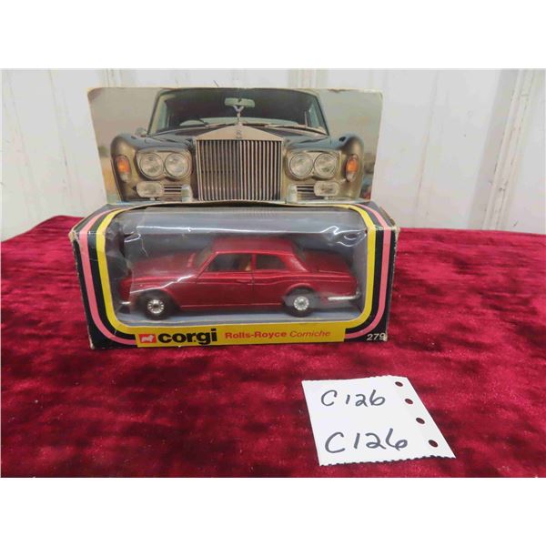 Corgi Die Cast Metal Rolls-Royce Corniche in Original Package 1.75  x 2  x 5.5  