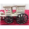 Image 7 : 2 Cast Vehicles ; Trolley 2.25" x 3.75" x 7" , Horse Pulling Fresh Milk Delivery Van 