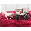 Image 8 : 2 Cast Vehicles ; Trolley 2.25" x 3.75" x 7" , Horse Pulling Fresh Milk Delivery Van 
