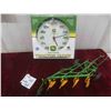 Image 1 : John Deere Steele 4 Furrough Plow , John Deere Wall Clock with Alarm - 