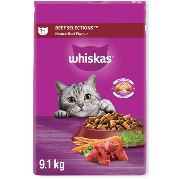 9.1 KG WHISKAS BEEF CAT FOOD