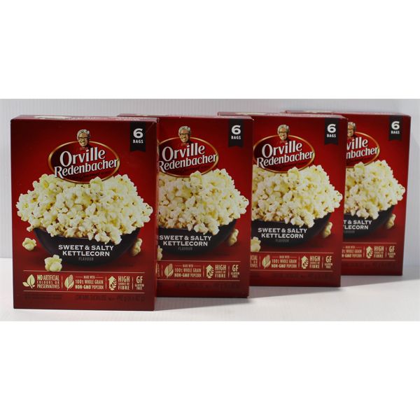 4 BXS ORVILLE REDENBACHER SWEET & SALTY POPCORN