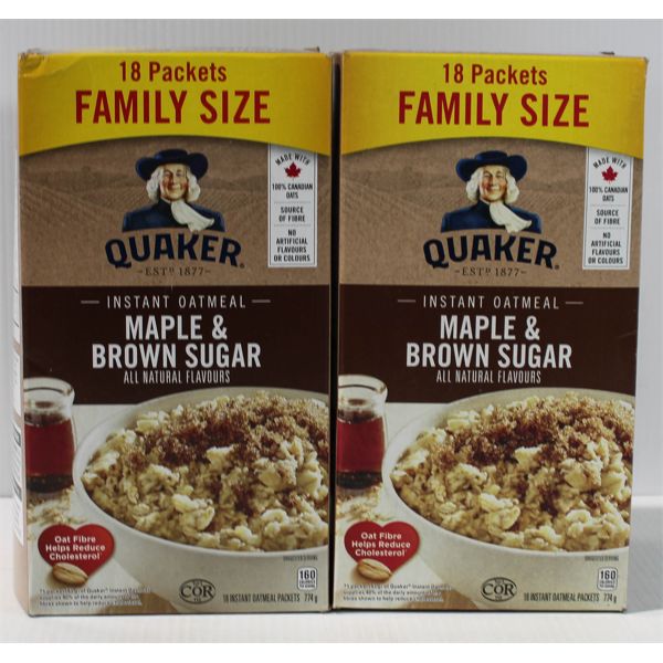 2 BXS QUAKER OATMEAL MAPLE/BRN SUGAR