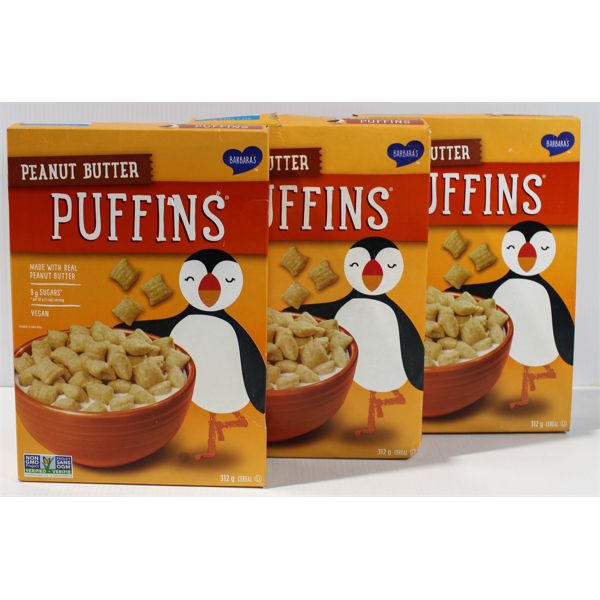 3 BXS PUFFINS PEANUT BUTTER CEREAL