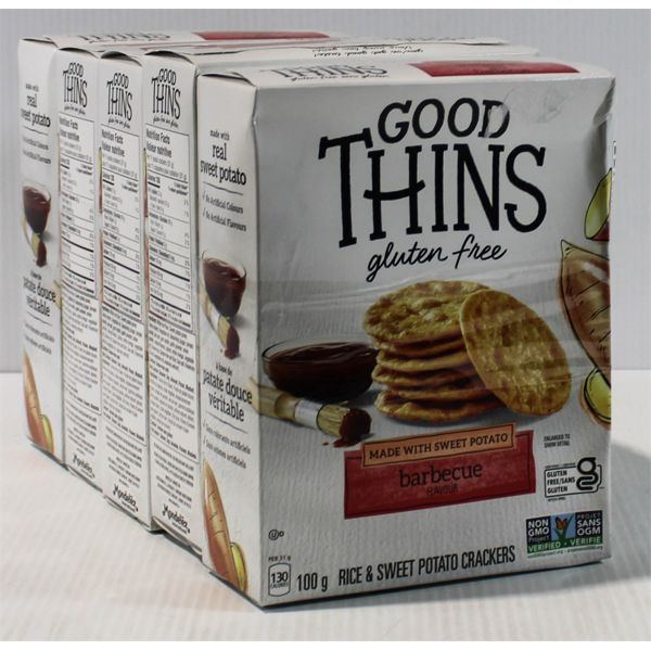 4 BXS GOOD THINS BBQ RICE & SWEET POTATO CRACKERS