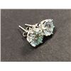 Image 2 : ONE PAIR BLUE MOISSANITES SET IN STERLING SILVER EARRINGS APPROXIMATE TOTAL WEIGHT 4.00 CARAT APPRAI