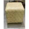 Image 2 : Faux leather beige footstool - approx 17" H