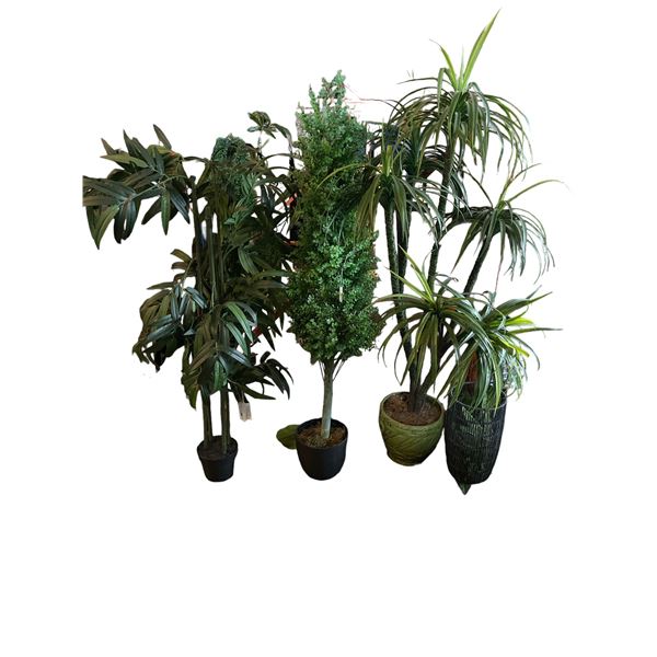 Group of 4 artificial plants