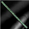 Image 2 : Exquisite Round Emerald Simulated 14 K White Gold Plated 925 Sterling Silver Jewelry Bracelet 8 Inch