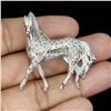 Image 2 : Exceptional Round Yellow Sapphire in 925 Sterling Silver Jewelry Horse Brooch 14 K White Gold Plated