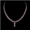 Image 1 : Stunning Luxury Ruby Necklace in 925 Sterling Silver 14 K White Gold Plated - 17 Inches Long -  Appr
