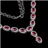 Image 2 : Stunning Luxury Ruby Necklace in 925 Sterling Silver 14 K White Gold Plated - 17 Inches Long -  Appr