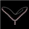 Image 3 : Stunning Luxury Ruby Necklace in 925 Sterling Silver 14 K White Gold Plated - 17 Inches Long -  Appr