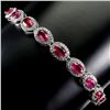 Image 1 : Amazing Ruby Bracelet in 925 Sterling Silver 14 K White Gold Plated - Appraised Replacement Value CA