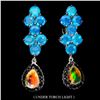 Image 1 : Excellent Opal Earrings in 925 Sterling Silver 14 K White Gold Plated   Appraised Replacement Value 