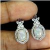 Image 2 : Stunning Opal Earrings in 925 Sterling Silver 14 K White Gold Plated   Appraised Replacement Value C