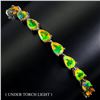 Image 1 : Exceptional Value Opal Bolo Bracelet in 925 Sterling Silver 14 K White Gold Plated   Appraised Repla