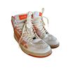 Image 1 : Skel Top Hi Bandana White & Orange Trainers Size 9