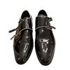 Image 2 : Stacy Adams "Valens" Black / White Patent PU Leather Double Monk Strap Shoes Size 13