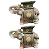 Image 1 : Pair of 2 ceramic elephant plant stands