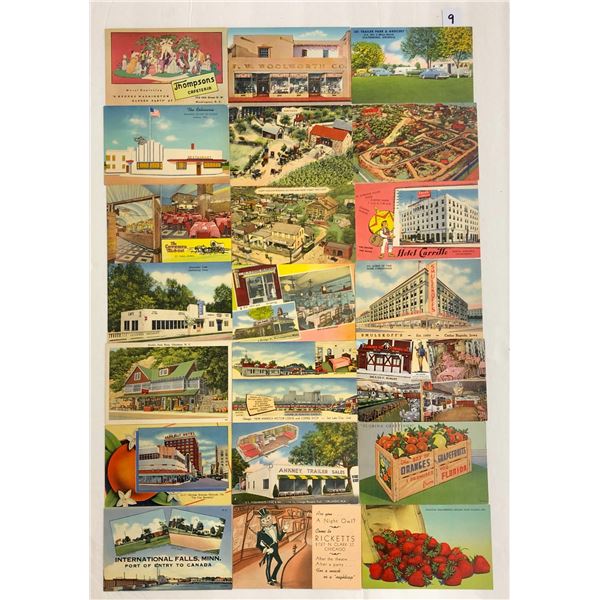Colorful Linens - Advertising, Roadside, Etc. 70+ Postcards