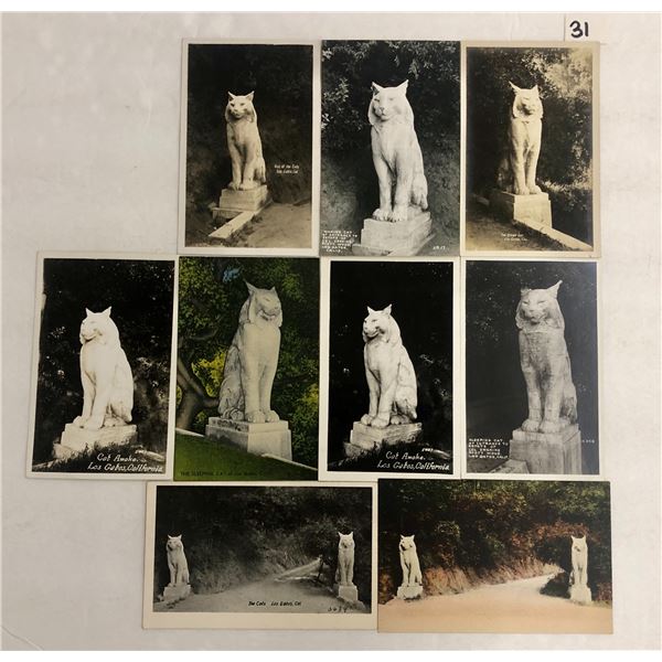 Los Gatos, California Cat Statues 9 Postcards