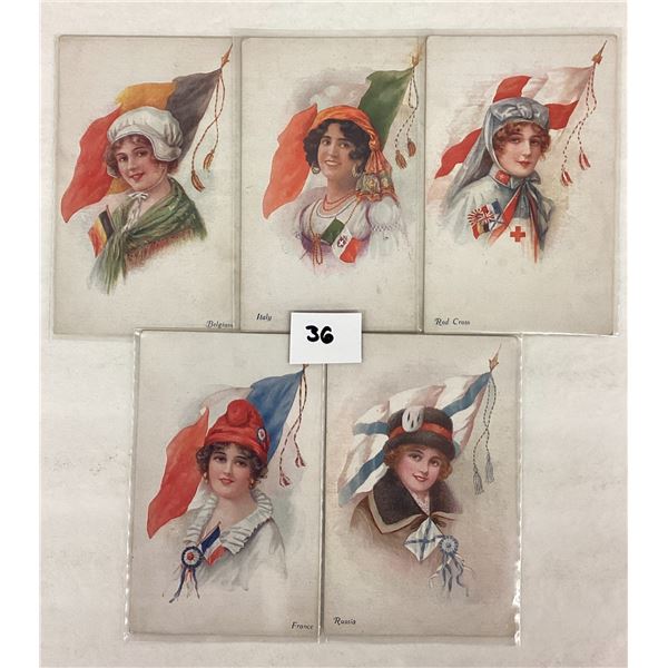International Pretty Lady Artist Signed Postcards 5