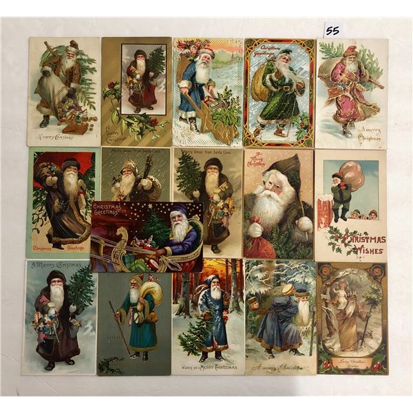 Santa Holiday Greeting Christmas Postcards 16