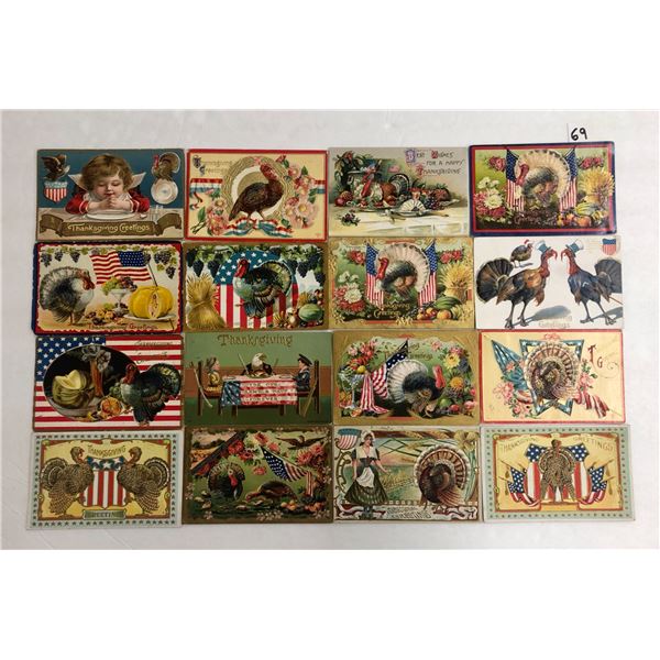 Holiday Greeting Patriotic Thanksgiving Postcards 30