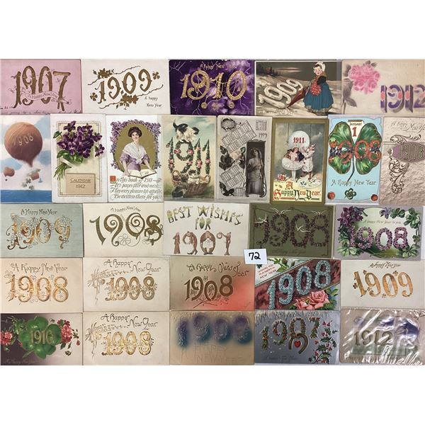 Yeardate New Year Greeting Postcards 60