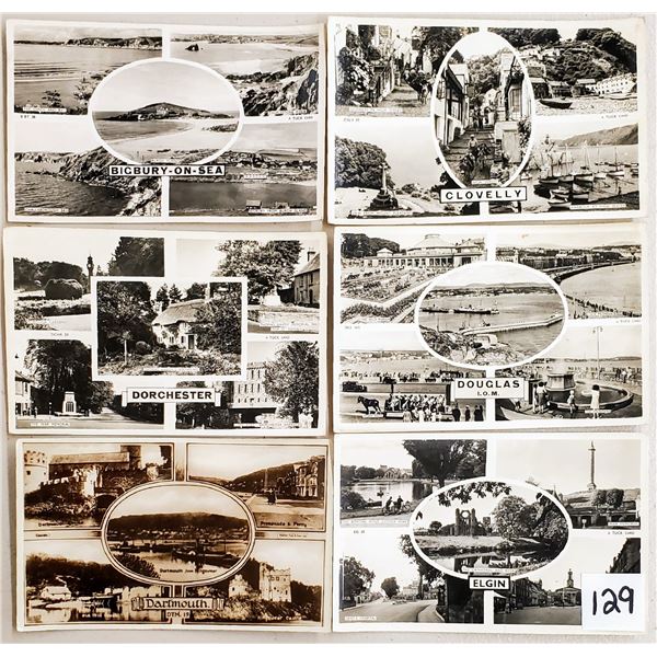 England - United Kingdom Multiview Real Photo Postcards 27 Cards