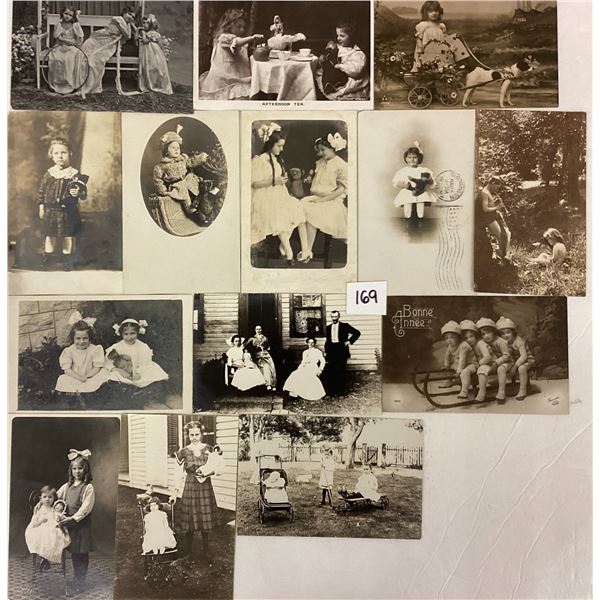 Real Photo Children with Toys-Dolls-Bears 14 Postcards
