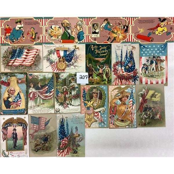 Patriotic Holiday Greeting Postcards 25+