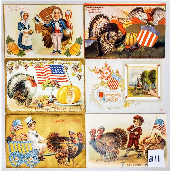 Patriotic Thanksgiving Holiday Greeting Postcards 27