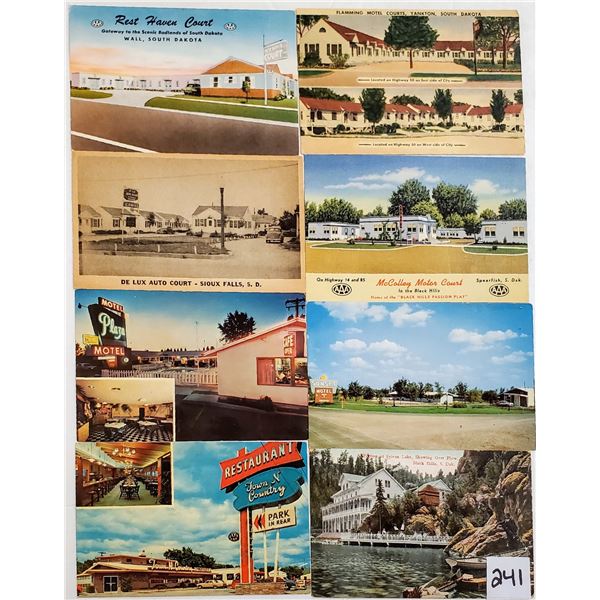 South Dakota Hotel & Motel Postcards 45+