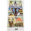 Image 2 : Military Linen V for Victory Postcards 6 Cards