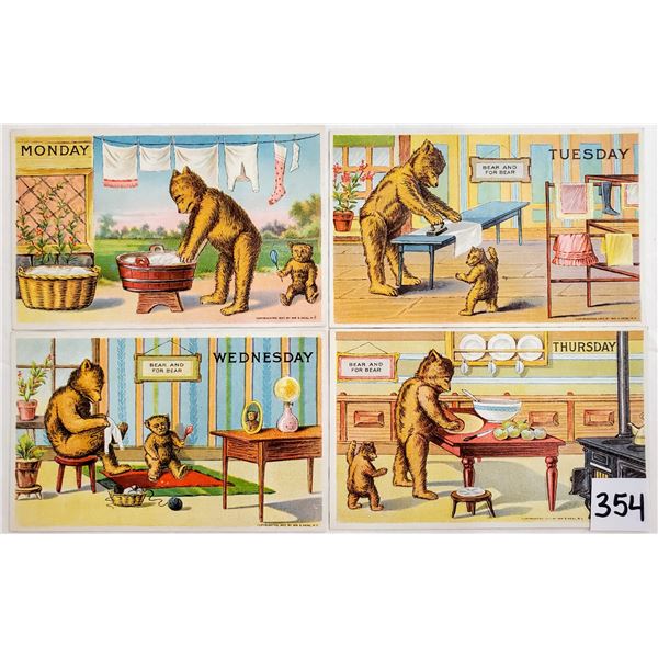Animals - Bears Set of 7 Days of the Week Postcards