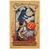 Image 1 : Winsch Halloween Greeting Moon Face & Girl with Pumpkin Postcrd